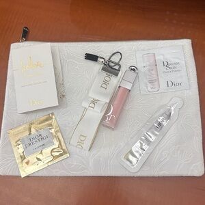 Dior Trousse Pouch with embroidered floral design Lip Maximizer skin samples New